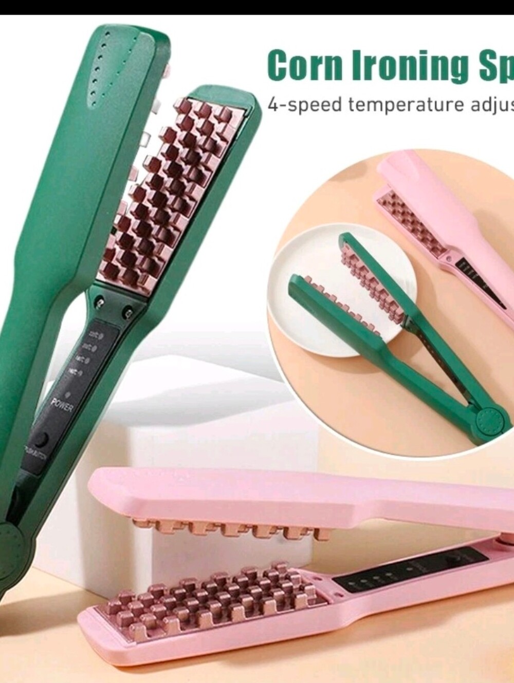 Green Corn Ironing Hair Crimper - Unbranded